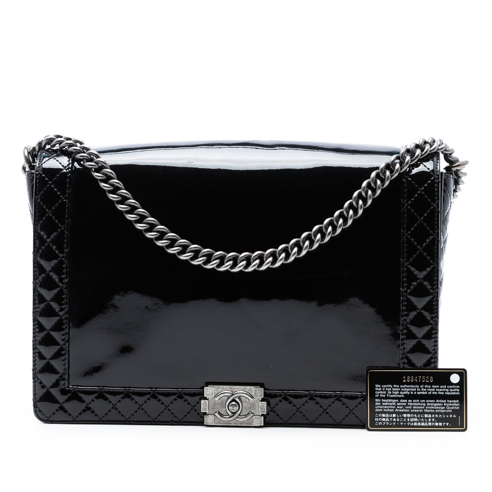 Pre-Loved Chanel Extra Large Patent Boy Reverso Flap - Picture 8 of 8
